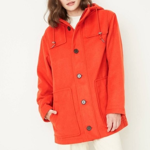 A New Day Women's Duffel Cape Hoodie Overcoat, Red Orange Shade, XL - Picture 1 of 7